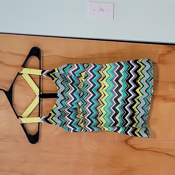 Aleumdr Womens Striped Printed Strappy Racerback Tankini Swim Top - Picture 3 of 12